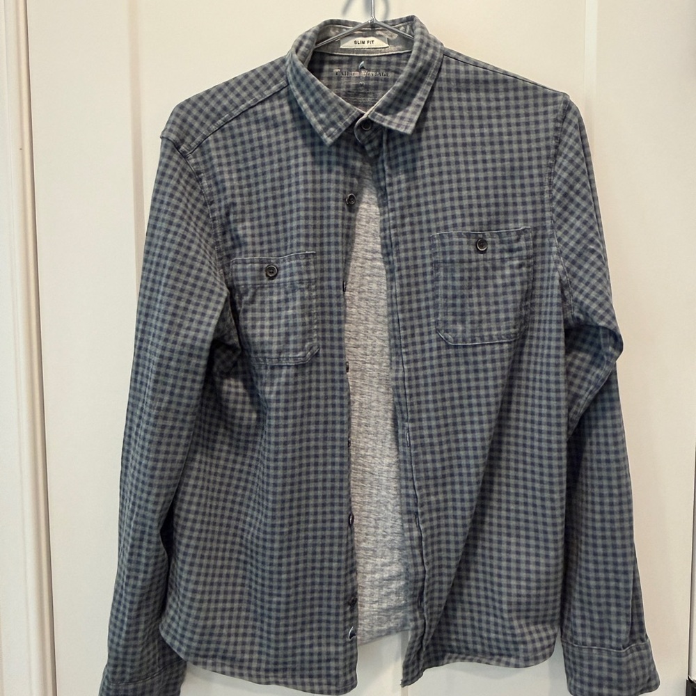 Tailor Vintage Navy Plaid Shirt